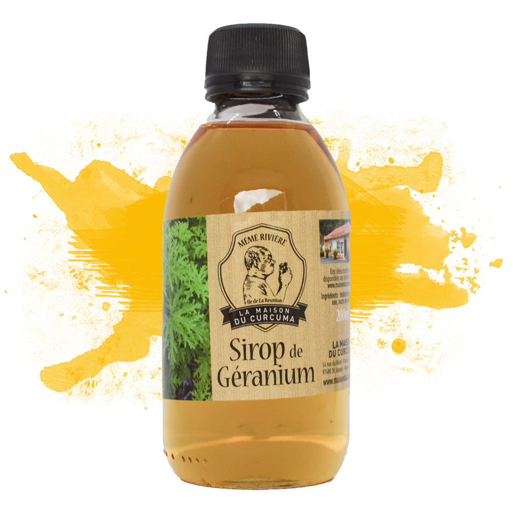 Sirop de géranium la maison du curcuma